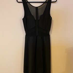 Mesh Cut-Out Black Dress